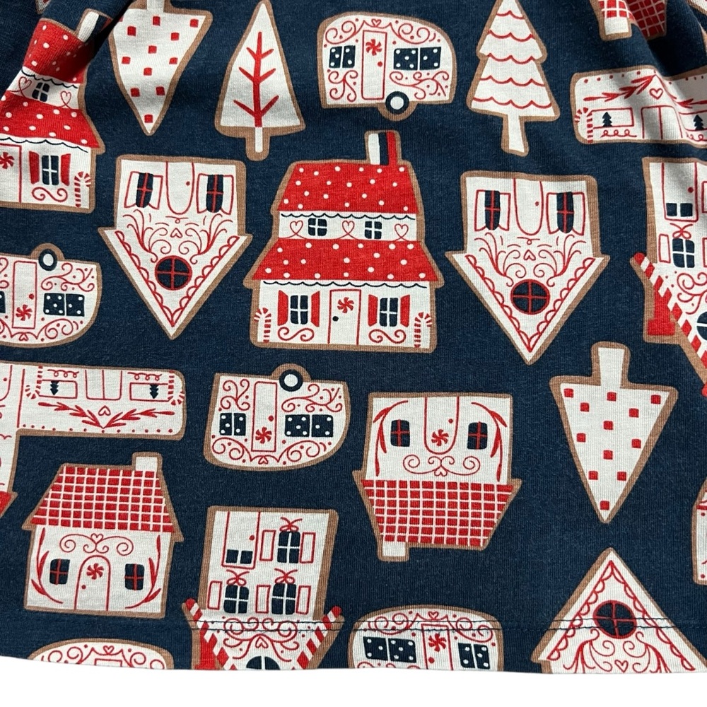 Hanna Andersson Sz 110 (5) Gingerbread Village Christmas Holiday Mixie Dress - Picture 4 of 7